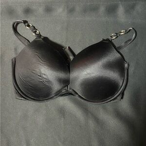Victoria's Secret Black Satin Bra with Chain Straps